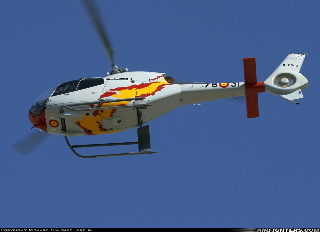 Spain - Air Force Eurocopter EC-120B Colibri HE.25-12 at Malaga (AGP / LEMG), Spain