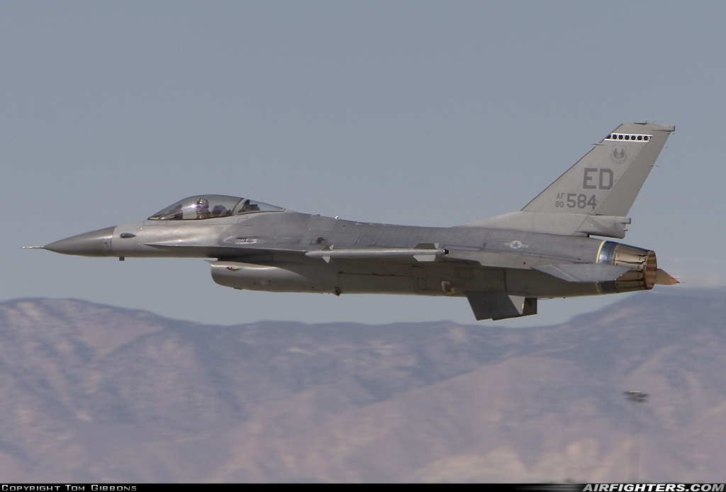 USA - Air Force General Dynamics F-16A Fighting Falcon 80-0584 at Edwards - AFB (EDW / KEDW), USA