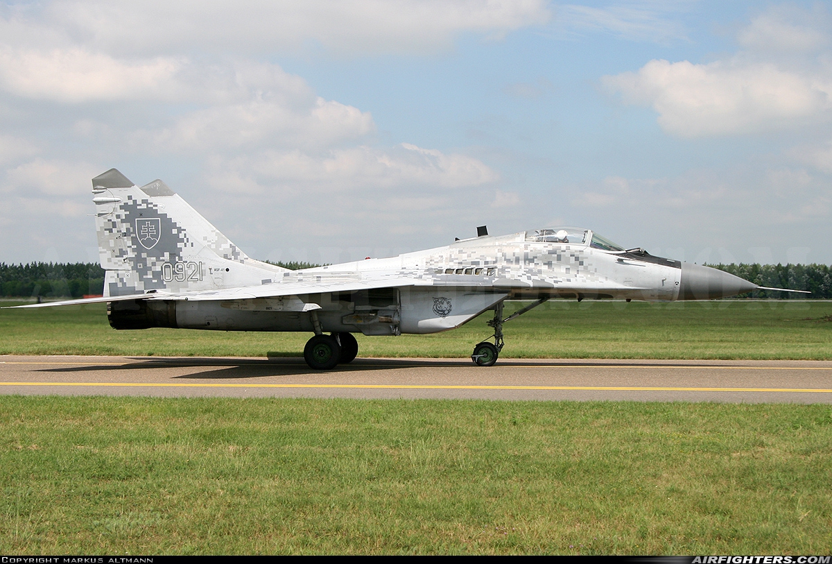 Slovakia - Air Force Mikoyan-Gurevich MiG-29AS 0921 at Kecskemet (LHKE), Hungary