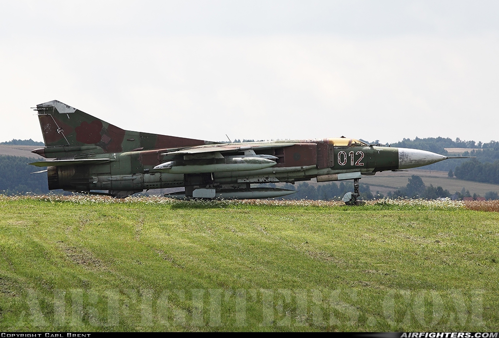 Poland - Air Force Mikoyan-Gurevich MiG-23MF 012 at Off-Airport - Sedziszaow, Poland