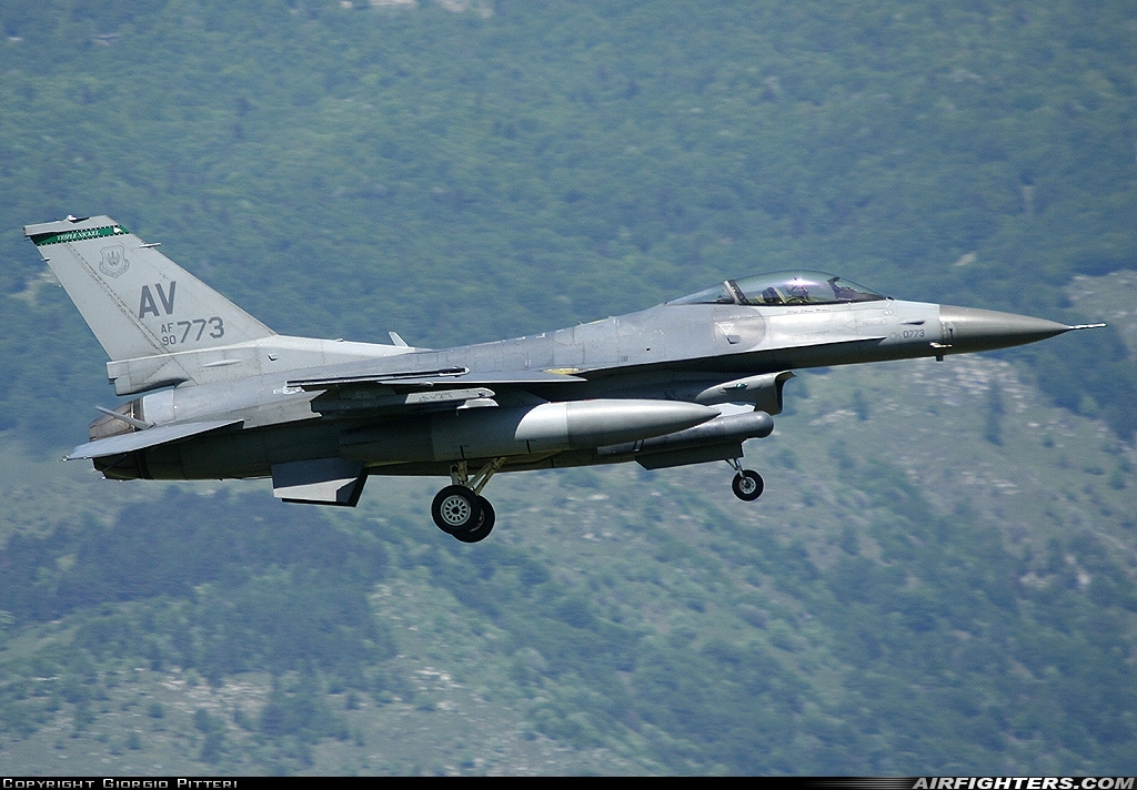 USA - Air Force General Dynamics F-16C Fighting Falcon 90-0773 at Aviano (- Pagliano e Gori) (AVB / LIPA), Italy