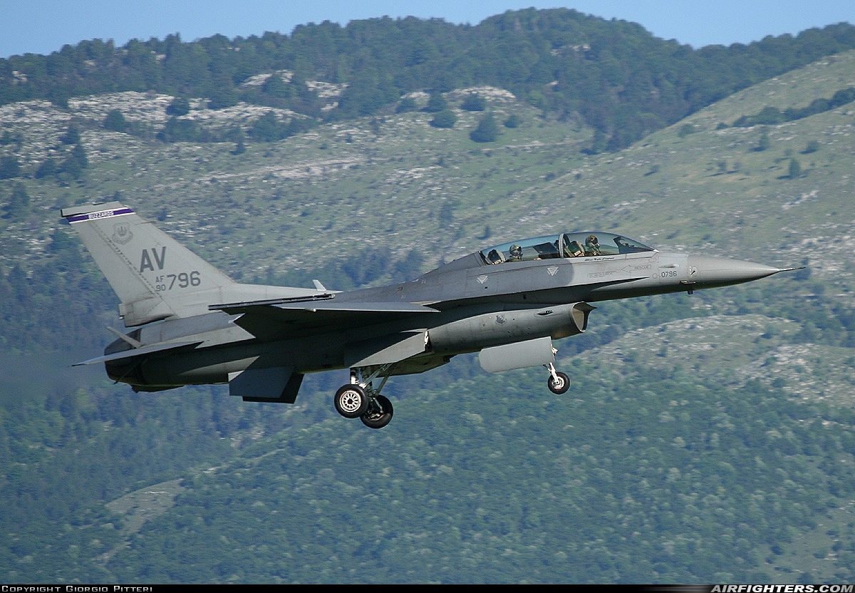 USA - Air Force General Dynamics F-16D Fighting Falcon 90-0796 at Aviano (- Pagliano e Gori) (AVB / LIPA), Italy