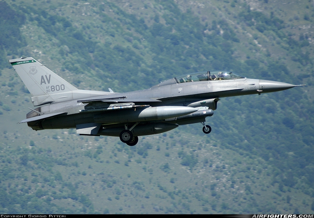 USA - Air Force General Dynamics F-16D Fighting Falcon 90-0800 at Aviano (- Pagliano e Gori) (AVB / LIPA), Italy
