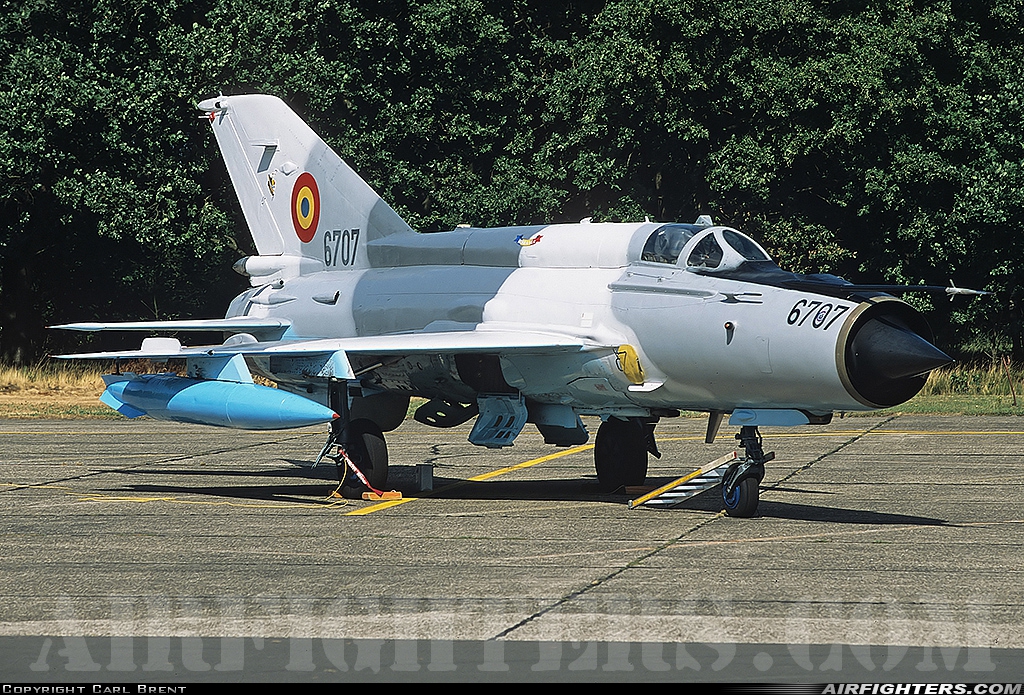 Romania - Air Force Mikoyan-Gurevich MiG-21MF-75 Lancer C 6707 at Kleine Brogel (EBBL), Belgium