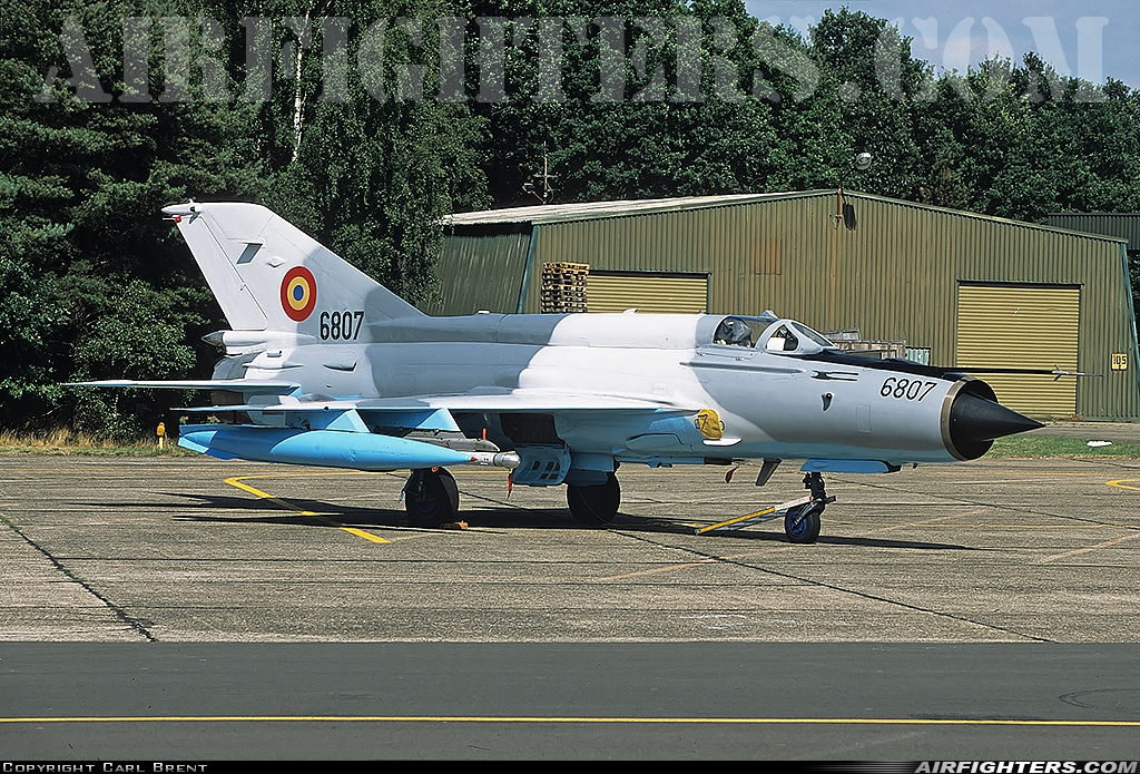 Romania - Air Force Mikoyan-Gurevich MiG-21MF-75 Lancer C 6807 at Kleine Brogel (EBBL), Belgium