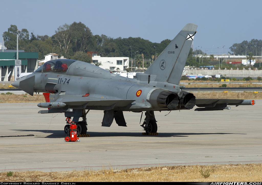 Spain - Air Force Eurofighter CE-16 Typhoon (EF-2000T) CE.16-05 at Malaga (AGP / LEMG), Spain