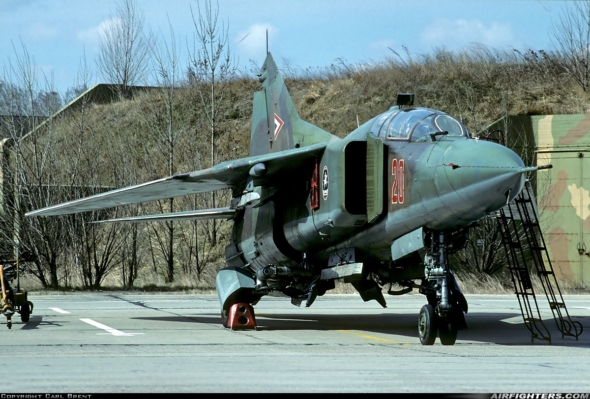 Hungary - Air Force Mikoyan-Gurevich MiG-23UB 20 at Papa (LHPA), Hungary