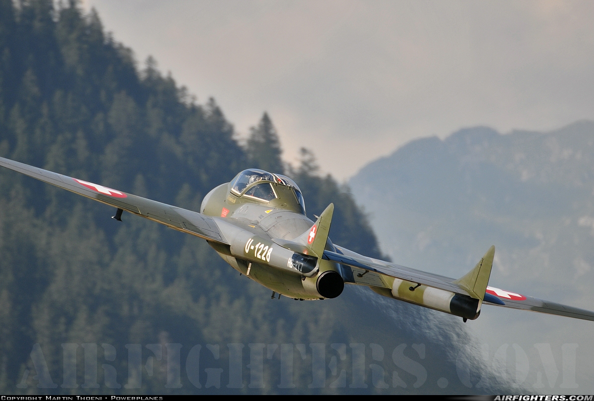 Private De Havilland DH-115 Vampire T.55 HB-RVJ at St. Stephan (LSTS), Switzerland