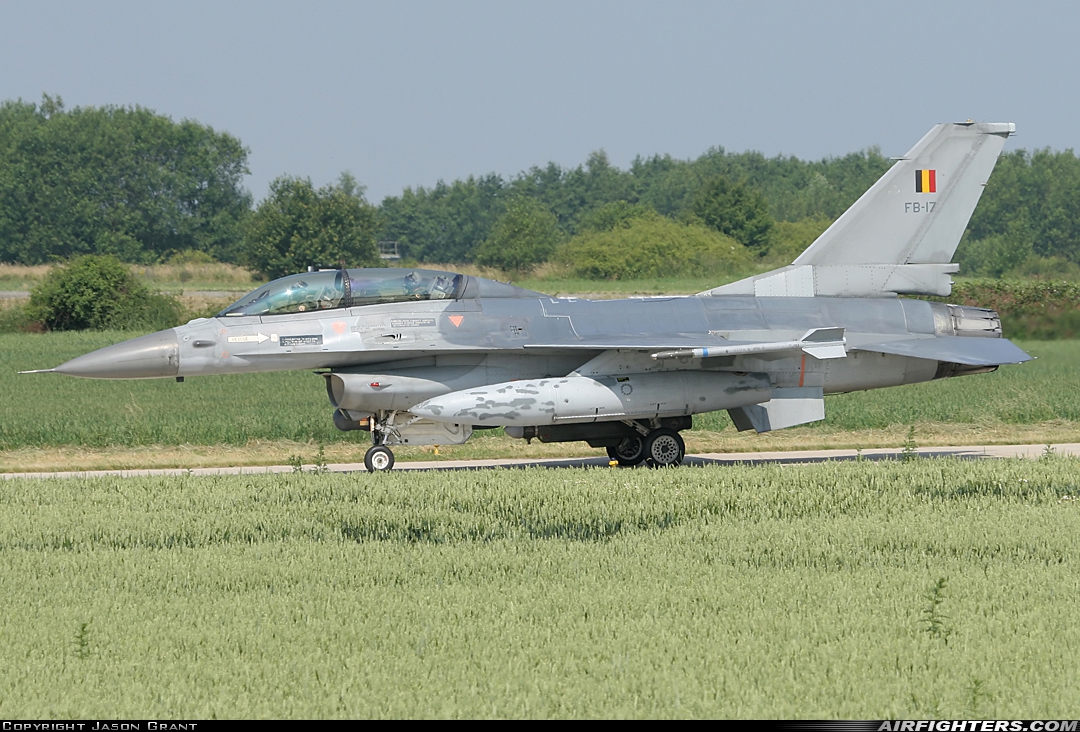 Belgium - Air Force General Dynamics F-16BM Fighting Falcon FB-17 at Florennes (EBFS), Belgium
