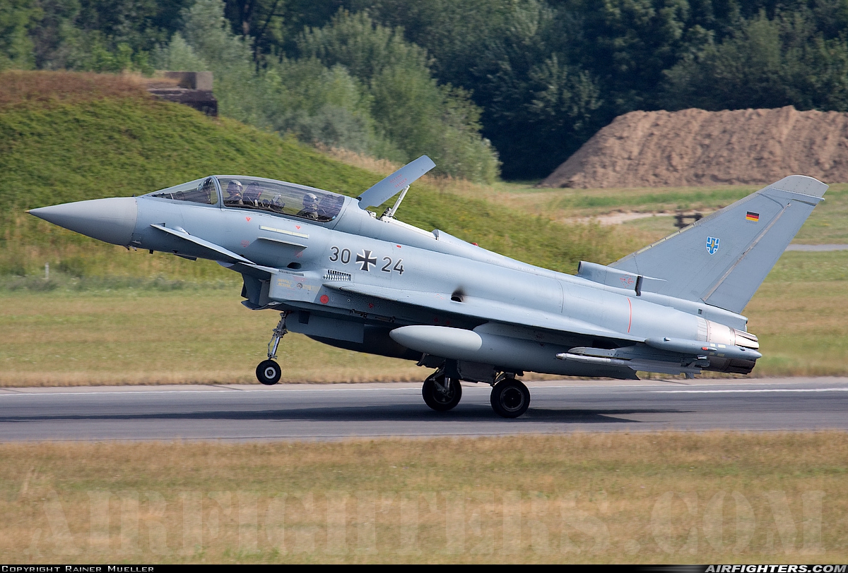Germany - Air Force Eurofighter EF-2000 Typhoon T 30+24 at Rostock - Laage (RLG / ETNL), Germany