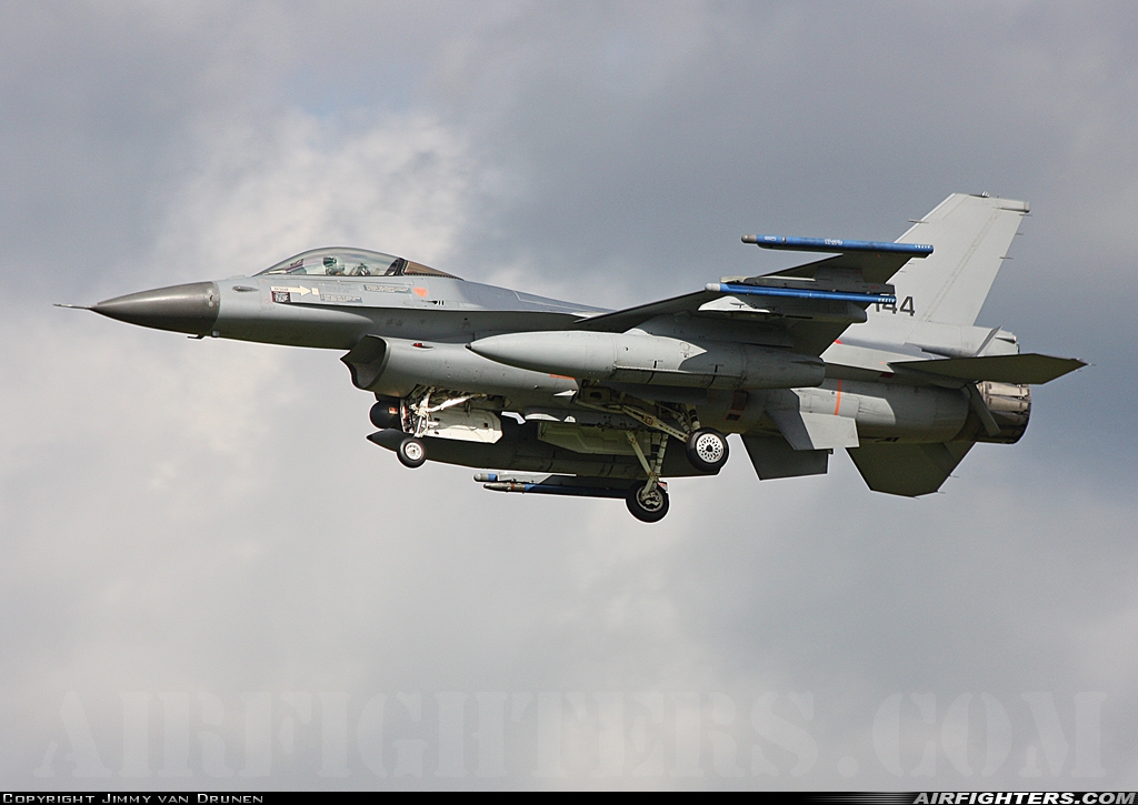 Netherlands - Air Force General Dynamics F-16AM Fighting Falcon J-144 at Eindhoven (- Welschap) (EIN / EHEH), Netherlands
