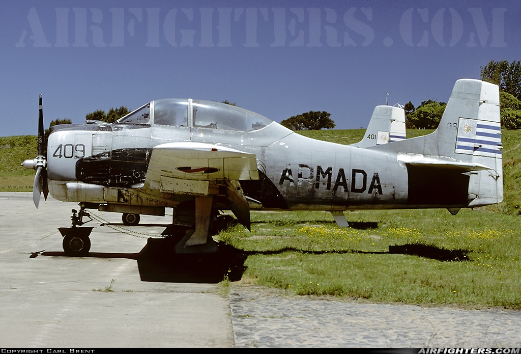 Uruguay - Navy North American T-28A Fennec 409 at Laguna del Sauce (PDP / SULS), Uruguay