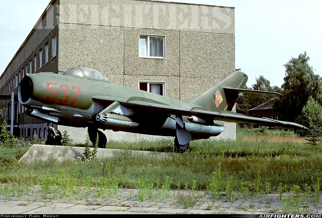 East Germany - Air Force Mikoyan-Gurevich Lim-5 537 at Drewitz (CBU / EDCD), Germany