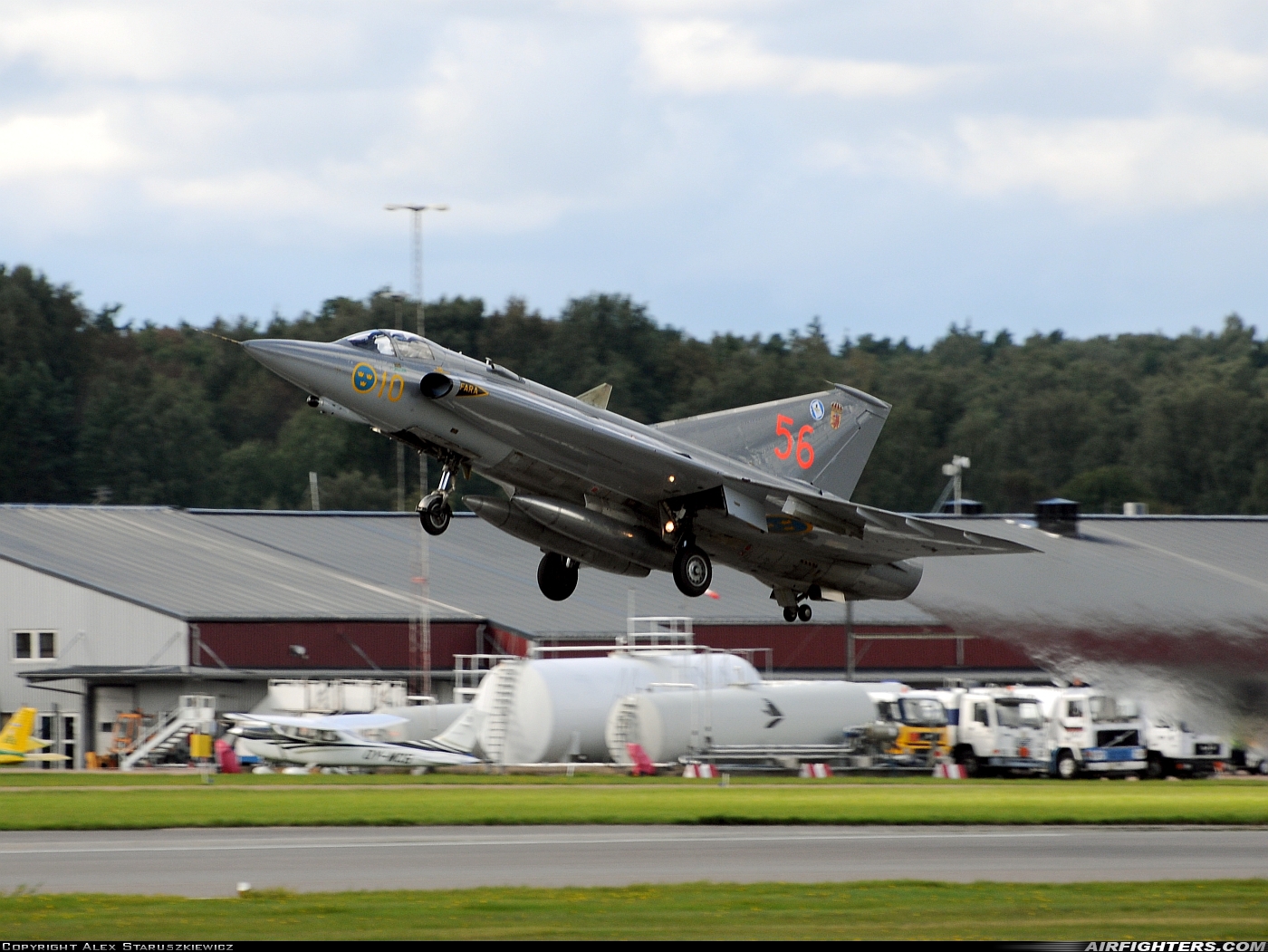 Sweden - Air Force Saab J35J Draken 35556 at Gothenburg - City (Save) (GSE / ESGP), Sweden