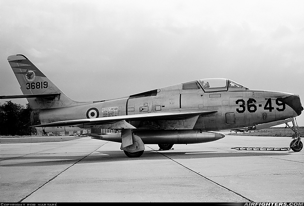 Italy - Air Force Republic F-84F Thunderstreak 36819 at Eindhoven (- Welschap) (EIN / EHEH), Netherlands