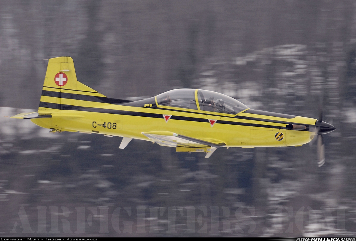 Switzerland - Air Force Pilatus PC-9 C-408 at Meiringen (LSMM), Switzerland