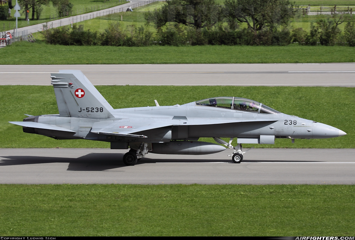 Switzerland - Air Force McDonnell Douglas F/A-18D Hornet J-5238 at Meiringen (LSMM), Switzerland