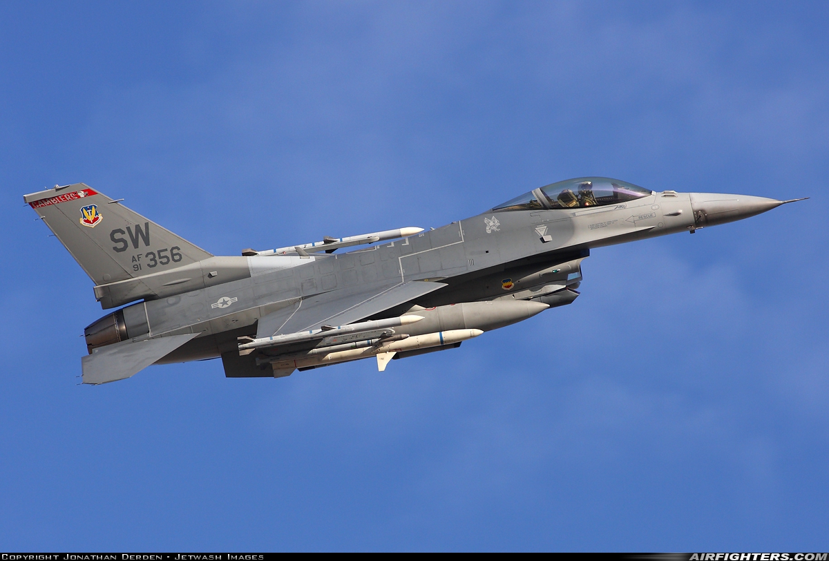 USA - Air Force General Dynamics F-16C Fighting Falcon 91-0356 at Las Vegas - Nellis AFB (LSV / KLSV), USA