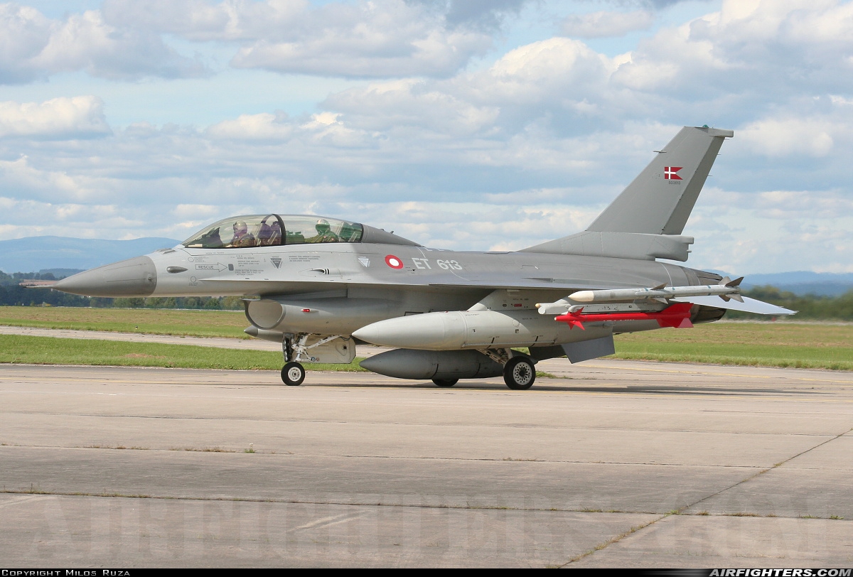 Denmark - Air Force General Dynamics F-16BM Fighting Falcon ET-613 at Hradec Kralove (LKHK), Czech Republic