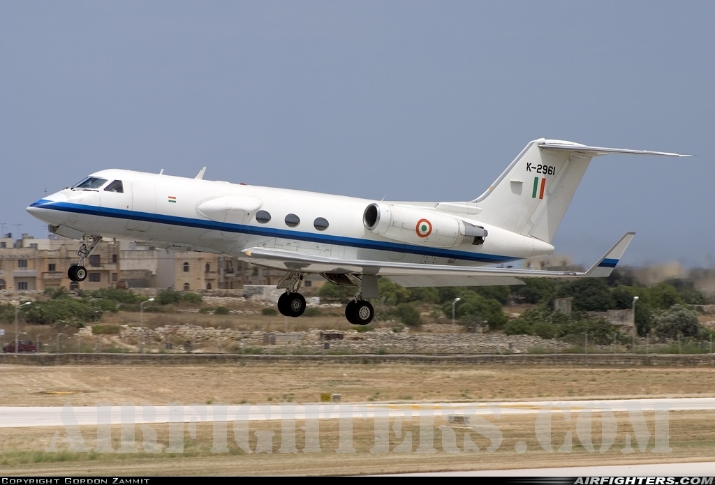 India - Air Force Gulfstream Aerospace C-20B Gulfstream III K2961 at Luqa - Malta International (MLA / LMML), Malta