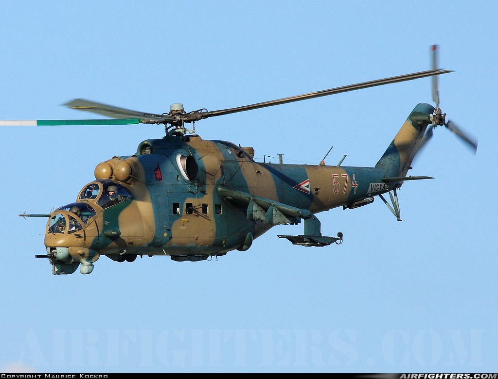 Hungary - Air Force Mil Mi-24D 574 at Kecskemet (LHKE), Hungary