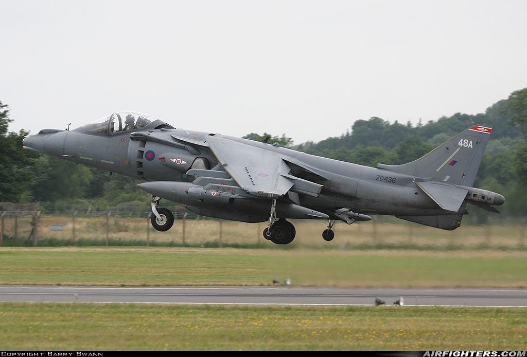 UK - Air Force British Aerospace Harrier GR.7A ZD436 at Fairford (FFD / EGVA), UK