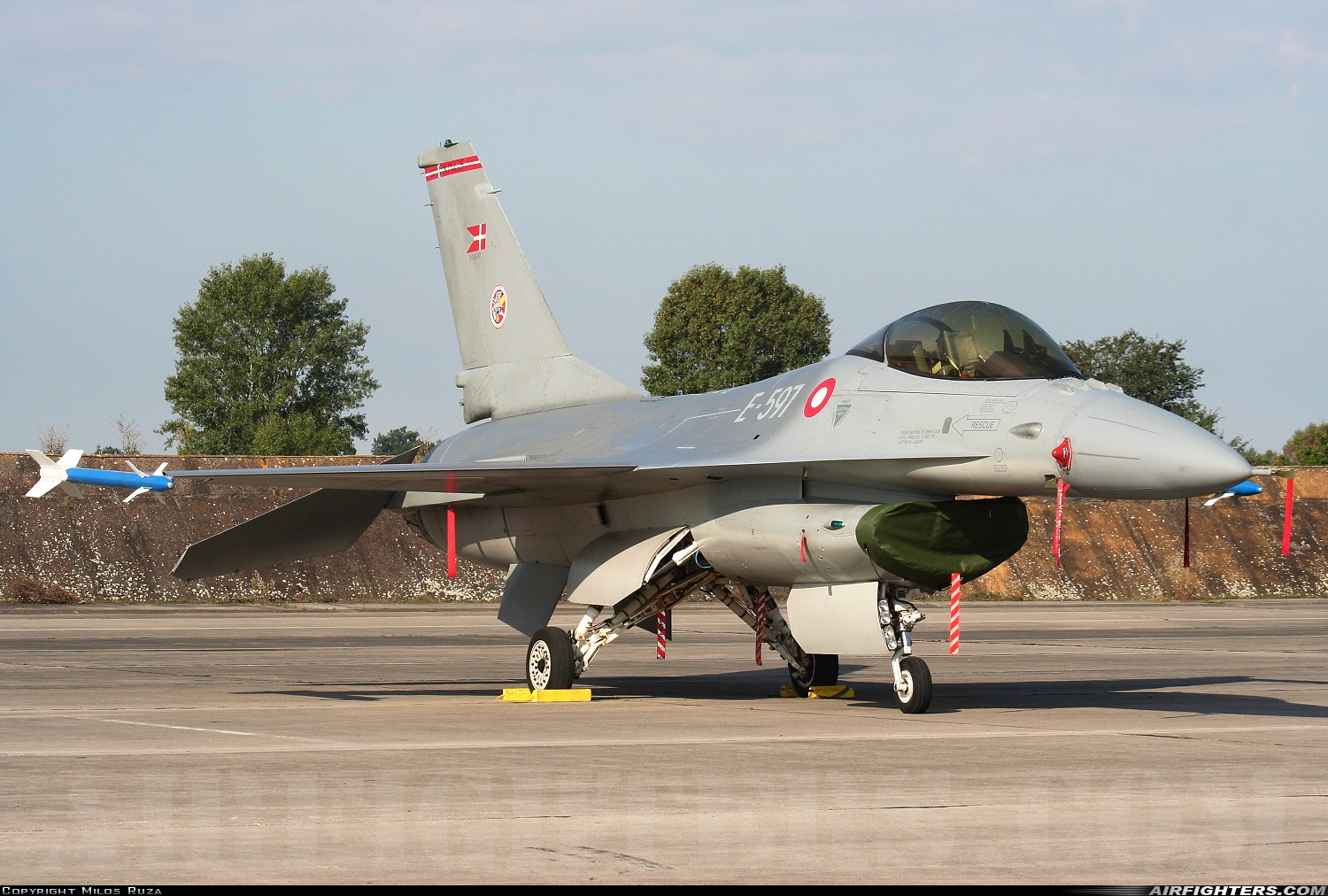 Denmark - Air Force General Dynamics F-16AM Fighting Falcon E-597 at Hradec Kralove (LKHK), Czech Republic