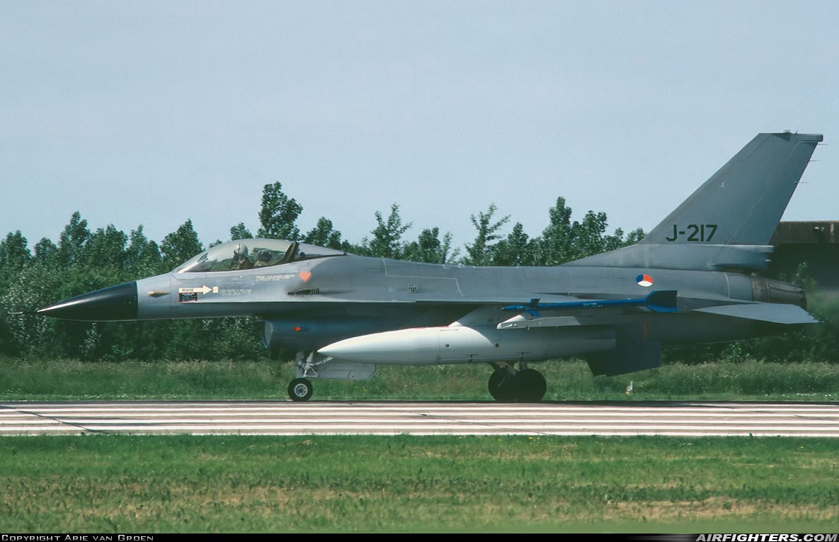 Netherlands - Air Force General Dynamics F-16A Fighting Falcon J-217 at Leeuwarden (LWR / EHLW), Netherlands