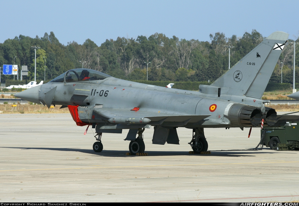 Spain - Air Force Eurofighter C-16 Typhoon (EF-2000S) C.16-26 at Malaga (AGP / LEMG), Spain