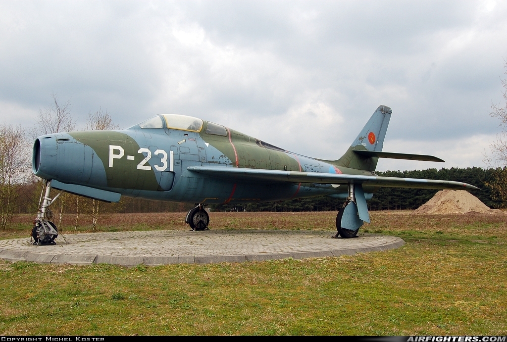 Netherlands - Air Force Republic F-84F Thunderstreak P-231 at Eindhoven (- Welschap) (EIN / EHEH), Netherlands