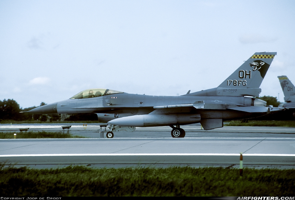 USA - Air Force General Dynamics F-16C Fighting Falcon 87-0222 at Karup (KRP / EKKA), Denmark