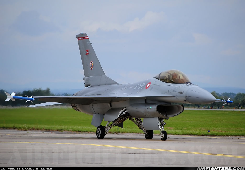 Denmark - Air Force General Dynamics F-16AM Fighting Falcon E-597 at Hradec Kralove (LKHK), Czech Republic