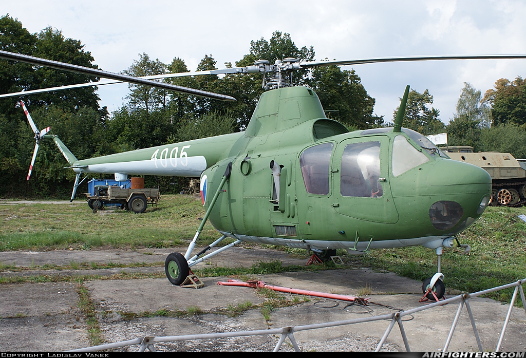 Czechoslovakia - Air Force Mil Mi-1 4005 at Vyskov (LKVY), Czech Republic