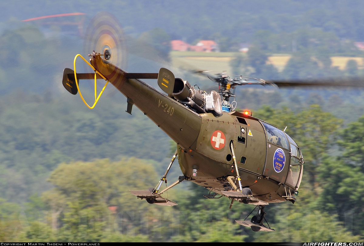Switzerland - Air Force Aerospatiale SA-316B Alouette III V-240 at Grenchen (LSZG), Switzerland