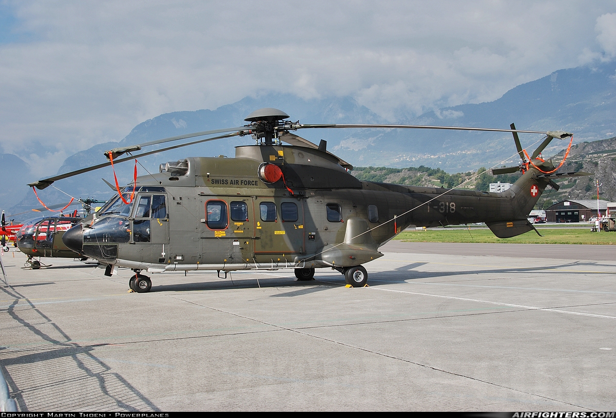 Switzerland - Air Force Aerospatiale AS-332M1 Super Puma T-318 at Sion (- Sitten) (SIR / LSGS / LSMS), Switzerland