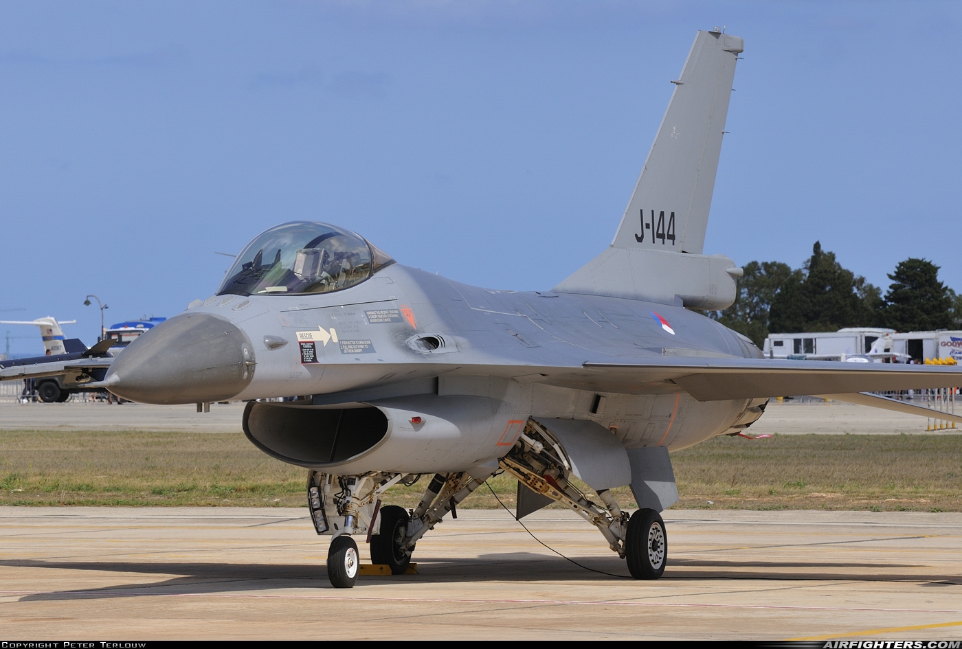Netherlands - Air Force General Dynamics F-16AM Fighting Falcon J-144 at Luqa - Malta International (MLA / LMML), Malta