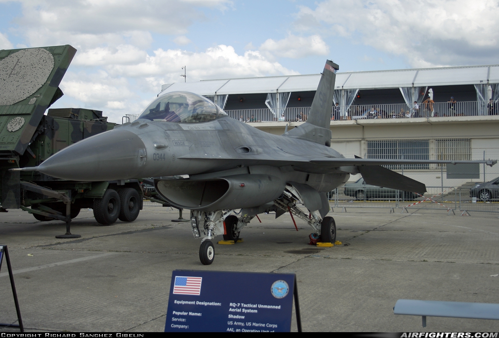 USA - Air Force General Dynamics F-16C Fighting Falcon 91-0344 at Paris - Le Bourget (LBG / LFPB), France