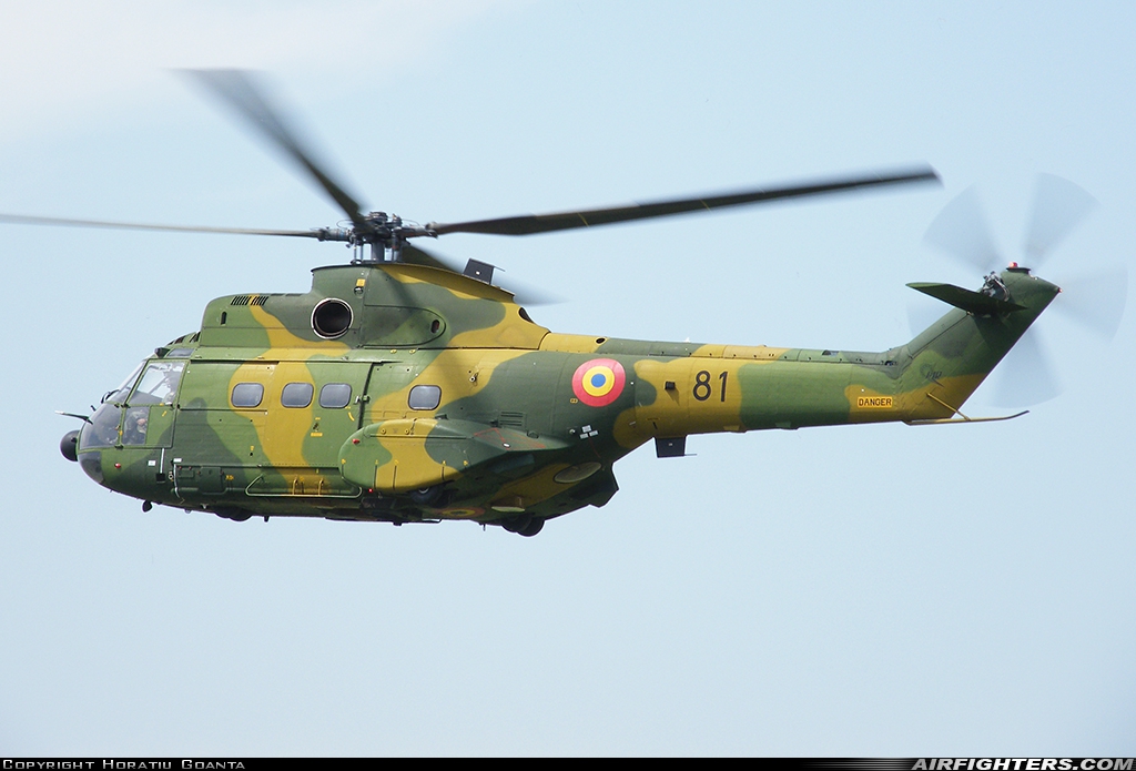 Romania - Air Force IAR-330M Puma 81 at Brasov - Ghimbav (LRBG), Romania