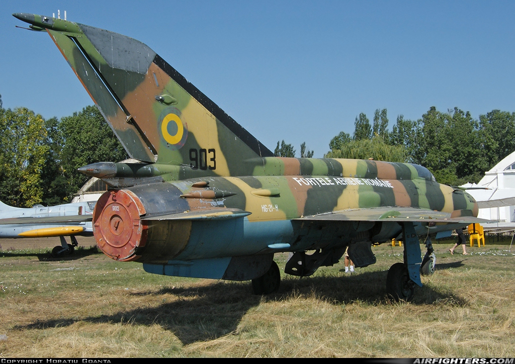 Romania - Air Force Mikoyan-Gurevich MiG-21M 903 at Boboc (LR82), Romania