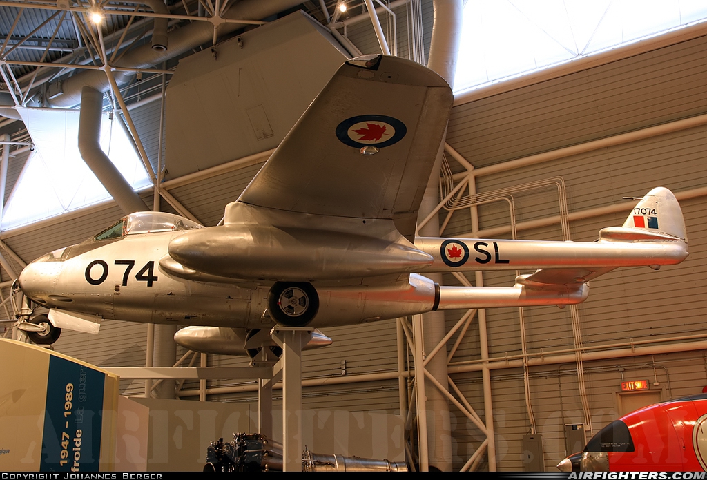 Canada - Air Force De Havilland DH-100 Vampire F.3 17074 at Ottawa - Rockcliffe (YRO / CYRO), Canada