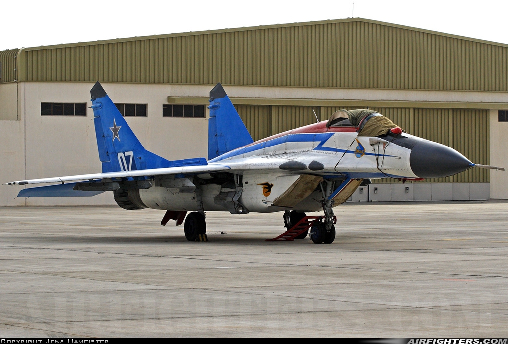 Russia - Air Force Mikoyan-Gurevich MiG-29 (9.12) 07 at Al Ain - Int. (AAN / OMAL), United Arab Emirates