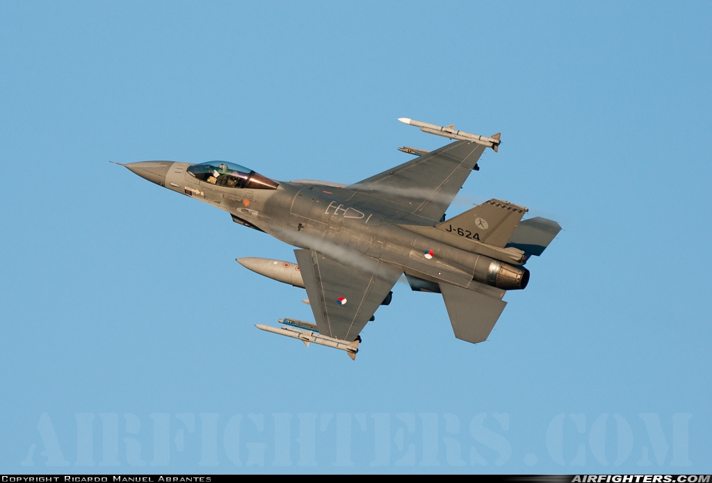 Netherlands - Air Force General Dynamics F-16AM Fighting Falcon J-624 at Monte Real (BA5) (LPMR), Portugal