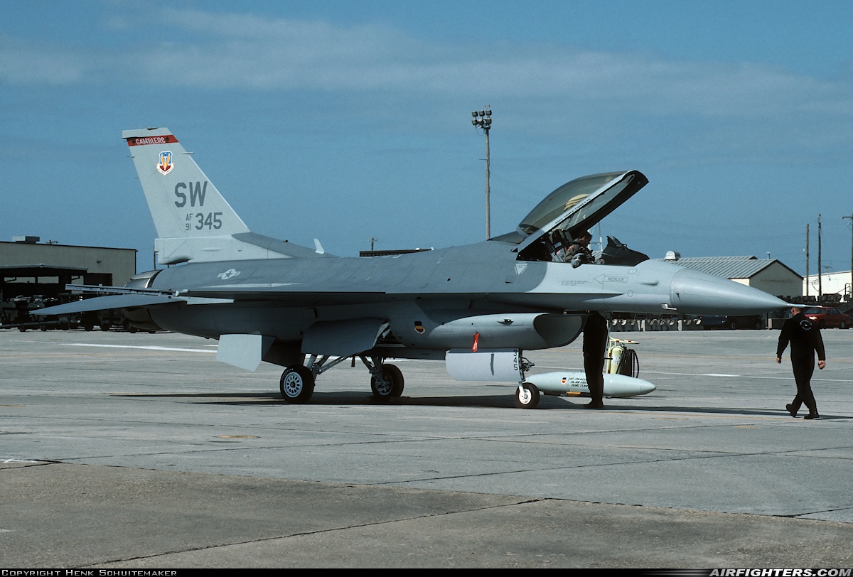 USA - Air Force General Dynamics F-16C Fighting Falcon 91-0345 at Panama City - Tyndall AFB (PAM / KPAM), USA