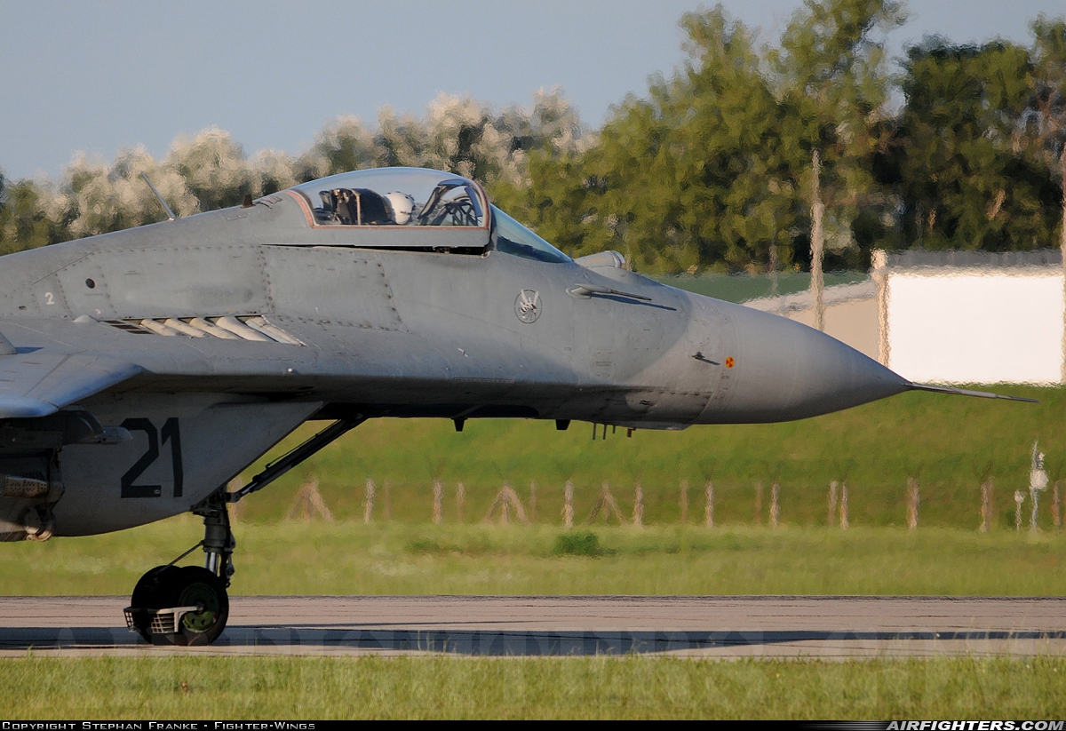 Hungary - Air Force Mikoyan-Gurevich MiG-29B (9.12A) 21 at Kecskemet (LHKE), Hungary
