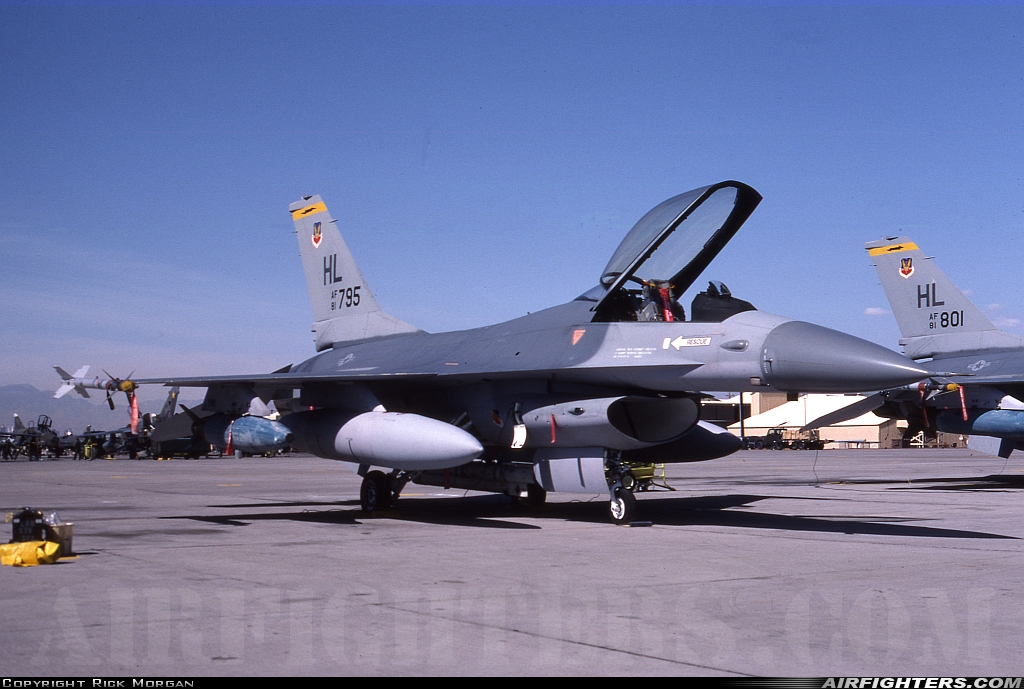USA - Air Force General Dynamics F-16A Fighting Falcon 81-0795 at Las Vegas - Nellis AFB (LSV / KLSV), USA