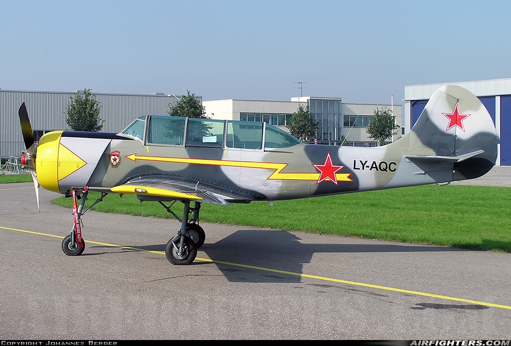 Private Yakovlev Yak-52 LY-AQC at Lelystad (LEY / EHLE), Netherlands