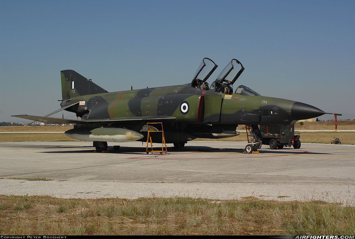 Greece - Air Force McDonnell Douglas RF-4E Phantom II 7511 at Larissa (LRA / LGLR), Greece