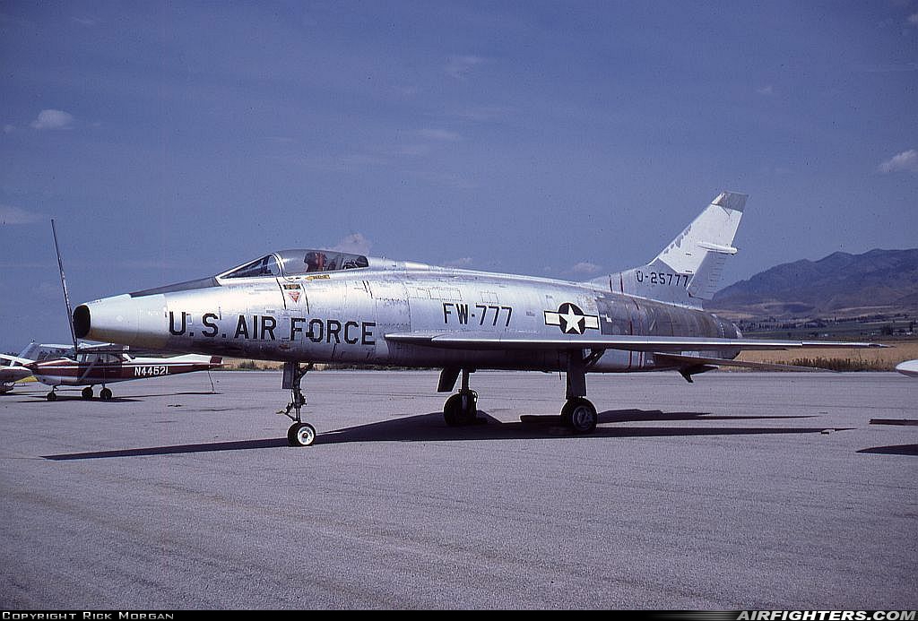 USA - Air Force North American F-100A Super Sabre 52-5777 at Logan - Logan-Cache Airport (LGU/KLGU), USA