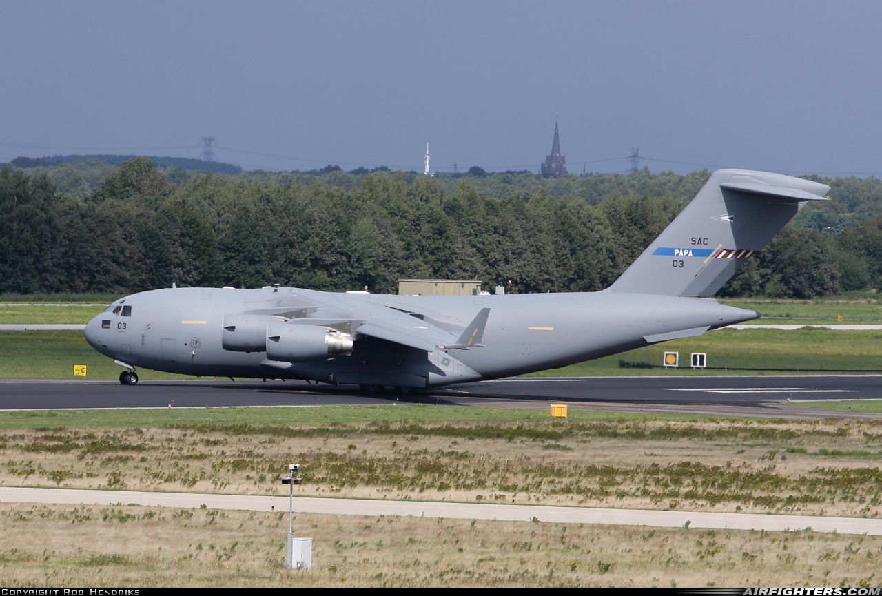 NATO - Strategic Airlift Capability Boeing C-17A Globemaster III 08-0003 at Eindhoven (- Welschap) (EIN / EHEH), Netherlands