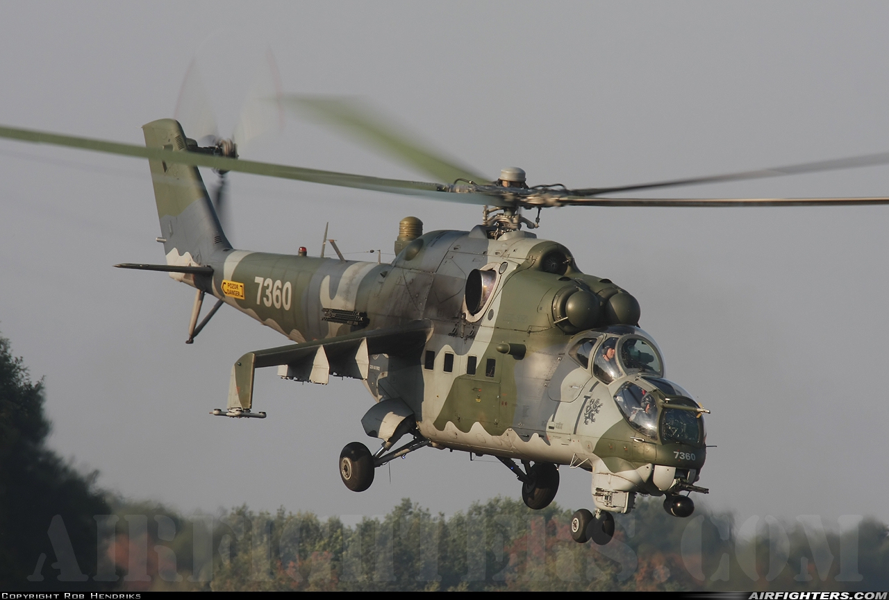 Czech Republic - Air Force Mil Mi-35 (Mi-24V) 7360 at Kleine Brogel (EBBL), Belgium